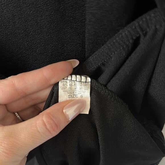 VTG 90s Y2K Femme Lux Black Cut Out Bodycon Mini Dress Size 8 Black - Picture 6 of 8